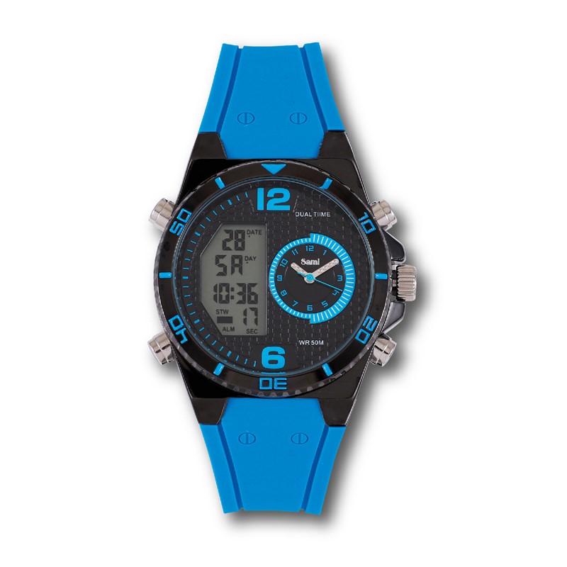 RELOJ PULSERA SAMI CAUCHO ANALOG DIGITAL COL SURTI
