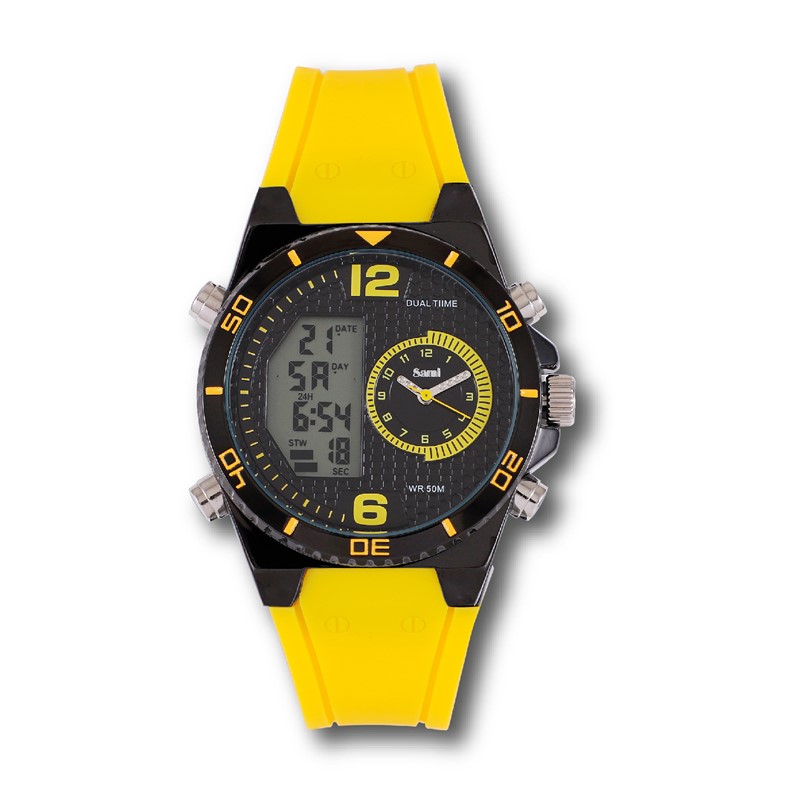 RELOJ PULSERA SAMI CAUCHO ANALOG DIGITAL COL SURTI