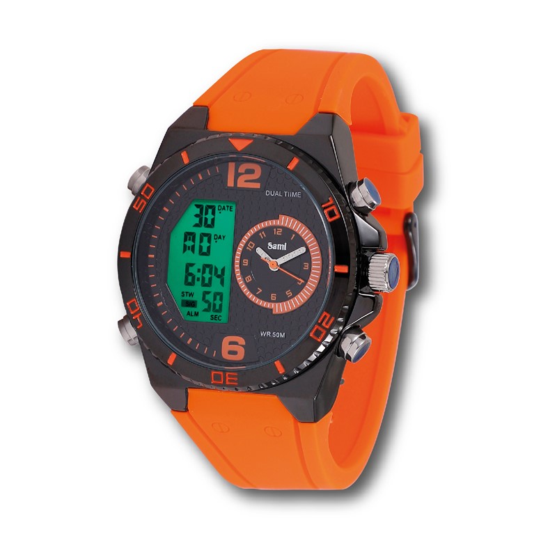 RELOJ PULSERA SAMI CAUCHO ANALOG DIGITAL COL SURTI