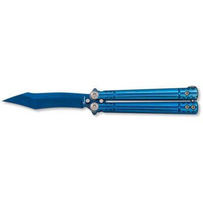 NAVAJA ALBAINOX ABANICO TITANIO AZUL HOHA 7 5 CM 