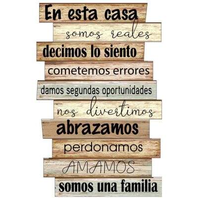 PLACA PARED METAL EN ESTA CASA