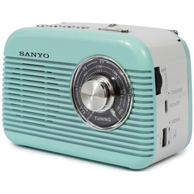 RADIO RETRO SANYO TURQUESA PEQUEÑA