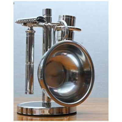 SET AFEITADO CON CUENCO ACERO INOXIDABLE