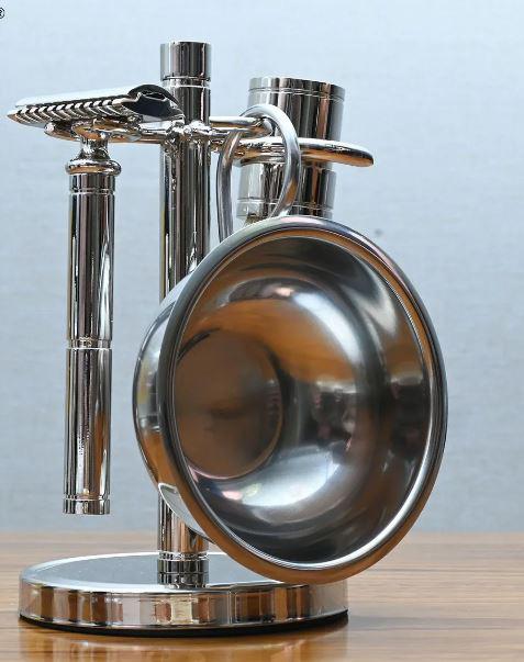 SET AFEITADO CON CUENCO ACERO INOXIDABLE