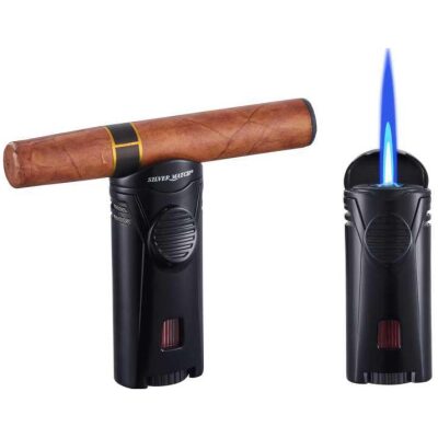 MECHERO TURBO PUROS CON REPOSA PUROS SILVER MATCH