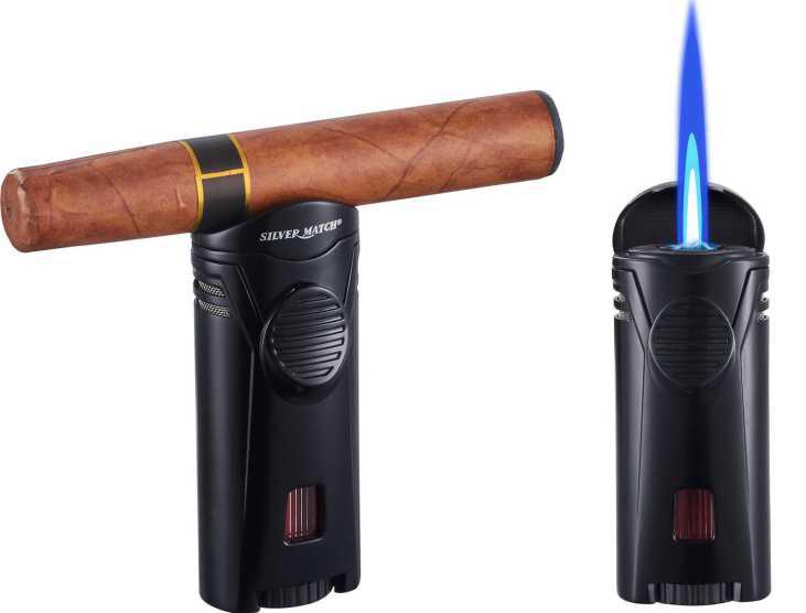 MECHERO TURBO PUROS CON REPOSA PUROS SILVER MATCH