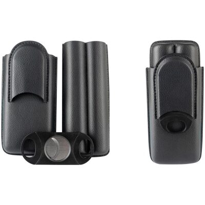 PURERA 2P PIEL NEGRA CON CORTAPUROS EXTERIOR