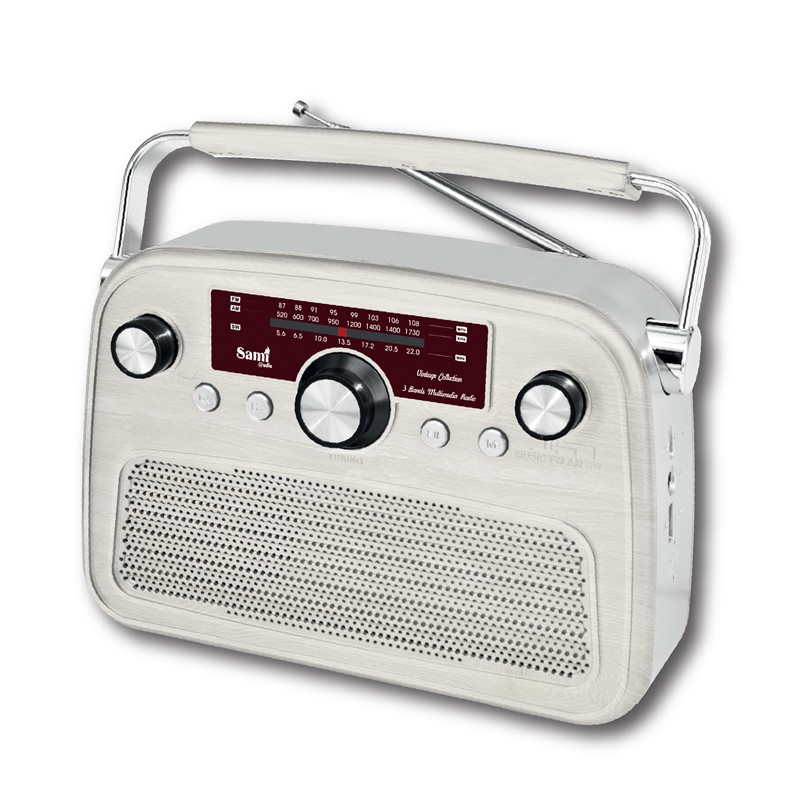 RADIO SAMI CREMA CON MADERA 3 BANDAS
