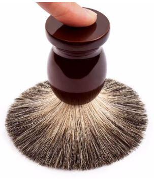 BROCHA AFEITAR PELO DE TEJON MANGO MADERA MARRON