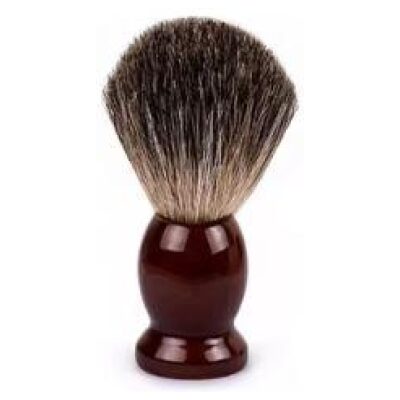 BROCHA AFEITAR PELO DE TEJON MANGO MADERA MARRON