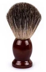 BROCHA AFEITAR PELO DE TEJON MANGO MADERA MARRON