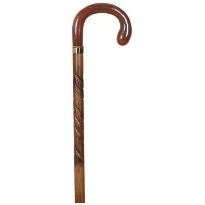 BASTON HAYA TALLADA PUÑO CURVO PORRA NACARINA