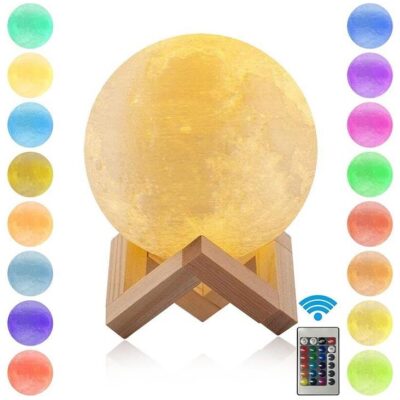 LAMPARA LUNA LUZ MULTICOLOR MANDO