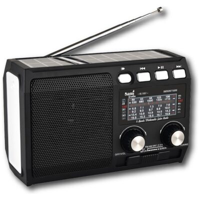 RADIO SAMI EMERGENCIA SOLAR DINAMO LINTERNA NEGRA