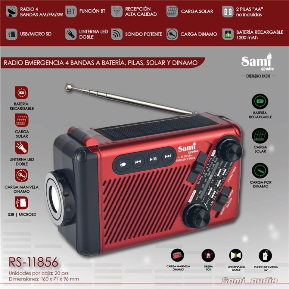 RADIO SAMI EMERGENCIA SOLAR DINAMO LINTERNA ROJA