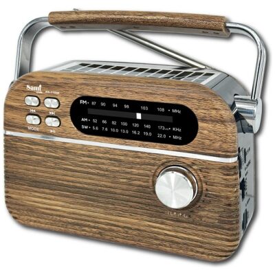 RADIO SOLAR SAMI EFECTO MADERA CON ASA