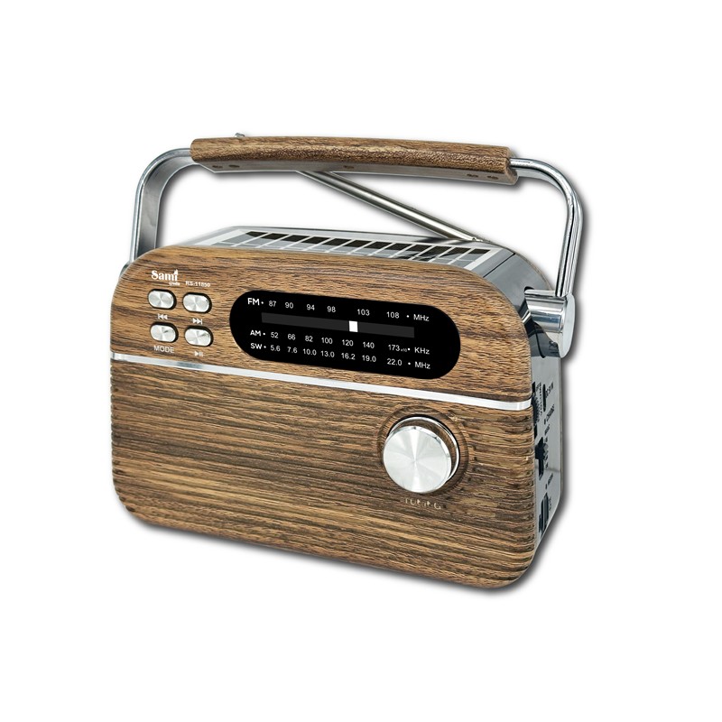 RADIO SOLAR SAMI EFECTO MADERA CON ASA