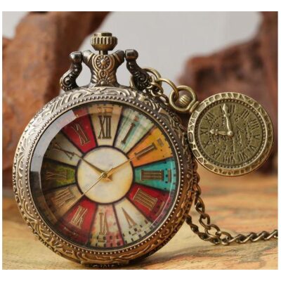 RELOJ BOLSILLO CUARZO ESFERA COLORES