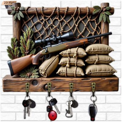 CUELGA LLAVES FUSIL DE CAZA