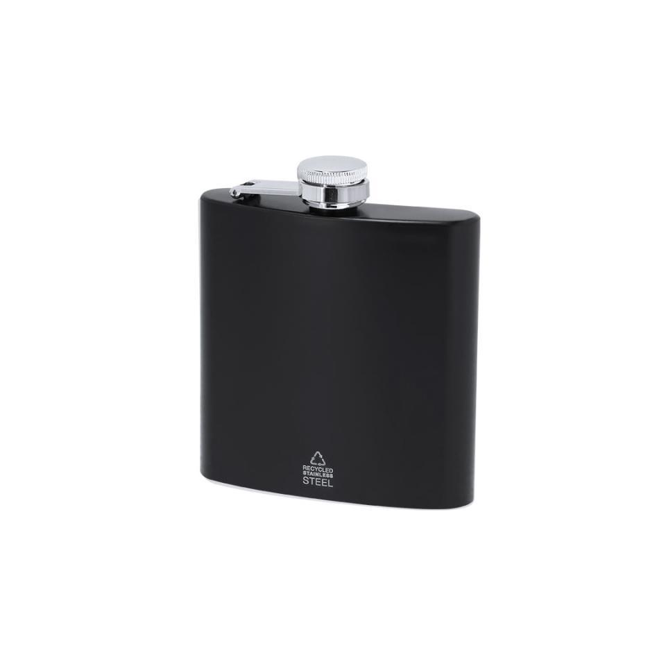 PETACA ACERO INOX NEGRA LINDOG 175 ml