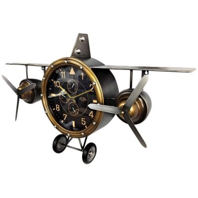 RELOJ PARED AVION 87X52 FORMA REDONDA