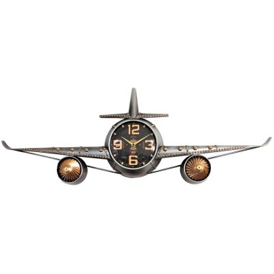 RELOJ PARED AVION DOS MOTORES