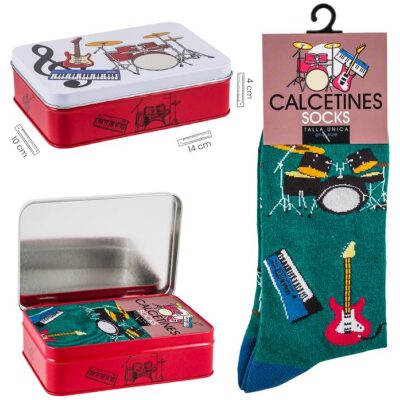 CALCETINES VERDE GUITARRA-BATERIA-PIANO