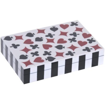CARTAS DOBLE CAJA RESINA DECORADA SIMBOLO POCKER