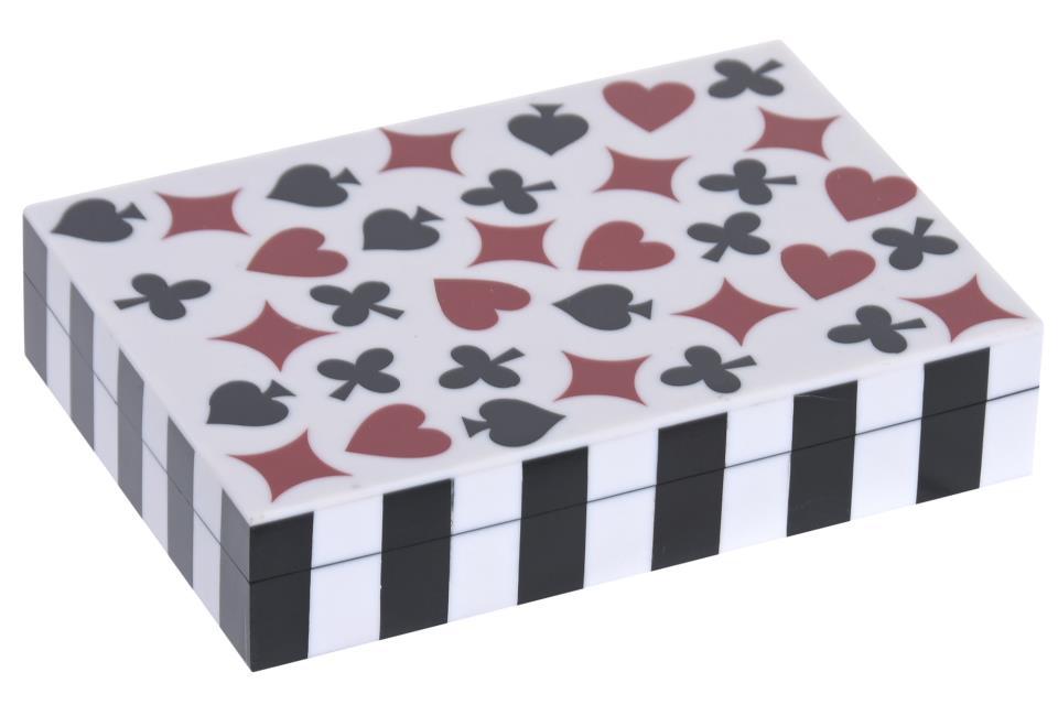 CARTAS DOBLE CAJA RESINA DECORADA SIMBOLO POCKER