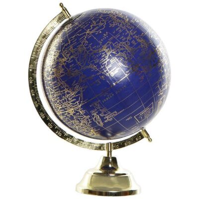 GLOBO TERRAQUEO 25 CM  AZUL CON DORADO