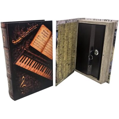 HUCHA CAJA FUERTE LIBRO PIANO