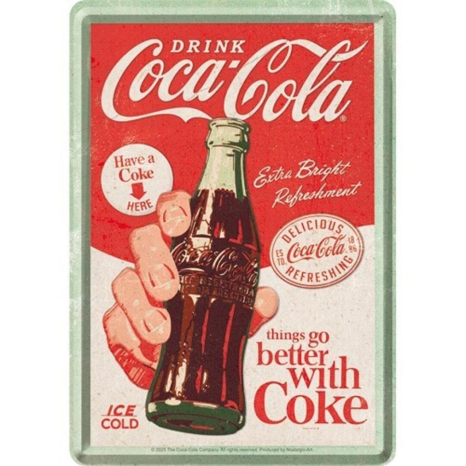 PLACA COCA COLA BETTER WITH CO