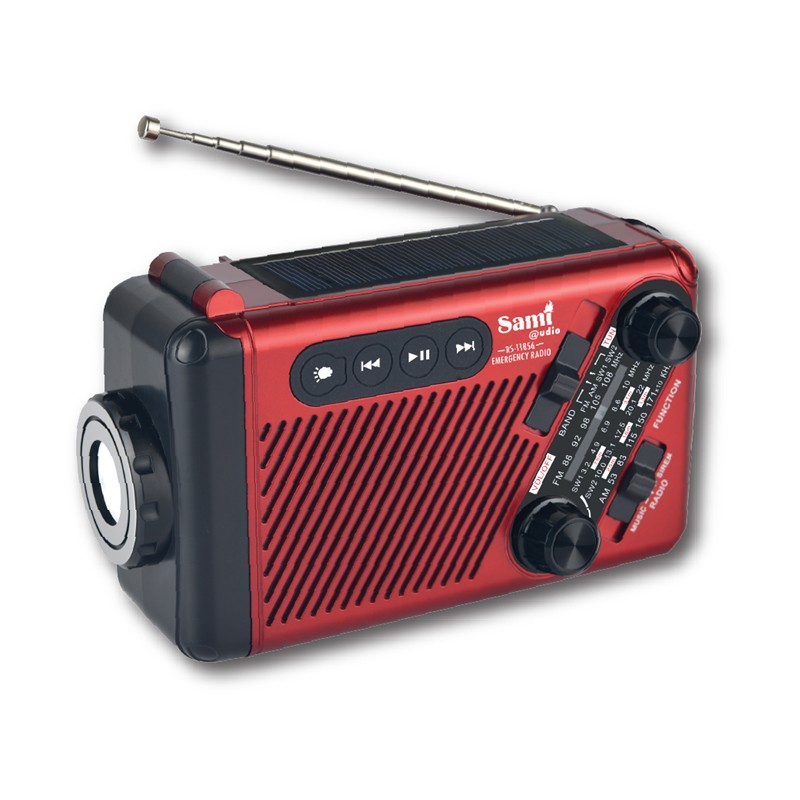 RADIO SAMI ROJA SOLAR LINTERNA 4 BANDAS