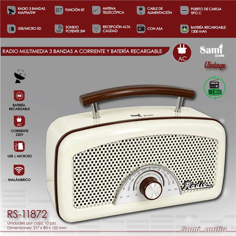 RADIO SAMI VINTAGE BEIG ASA RIGIDA MARRON