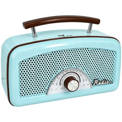 RADIO SAMI VINTAGE TURQUESA ASA RIGIDA MARRON