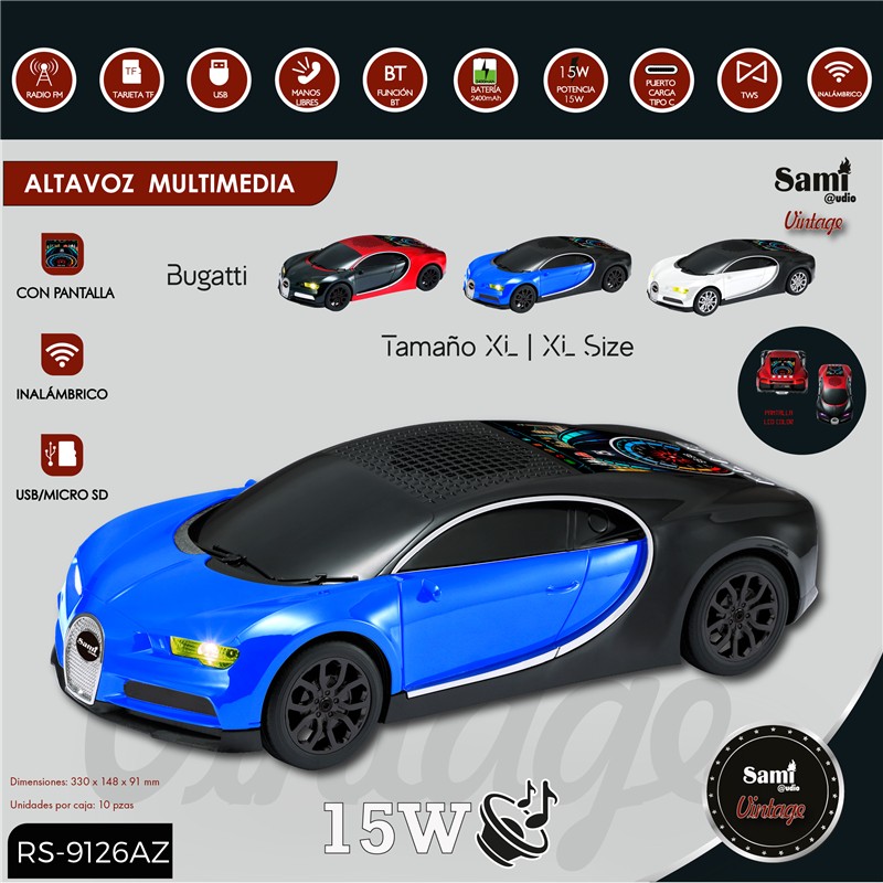 RADIO ALTAVOZ BUGATTI AZUL