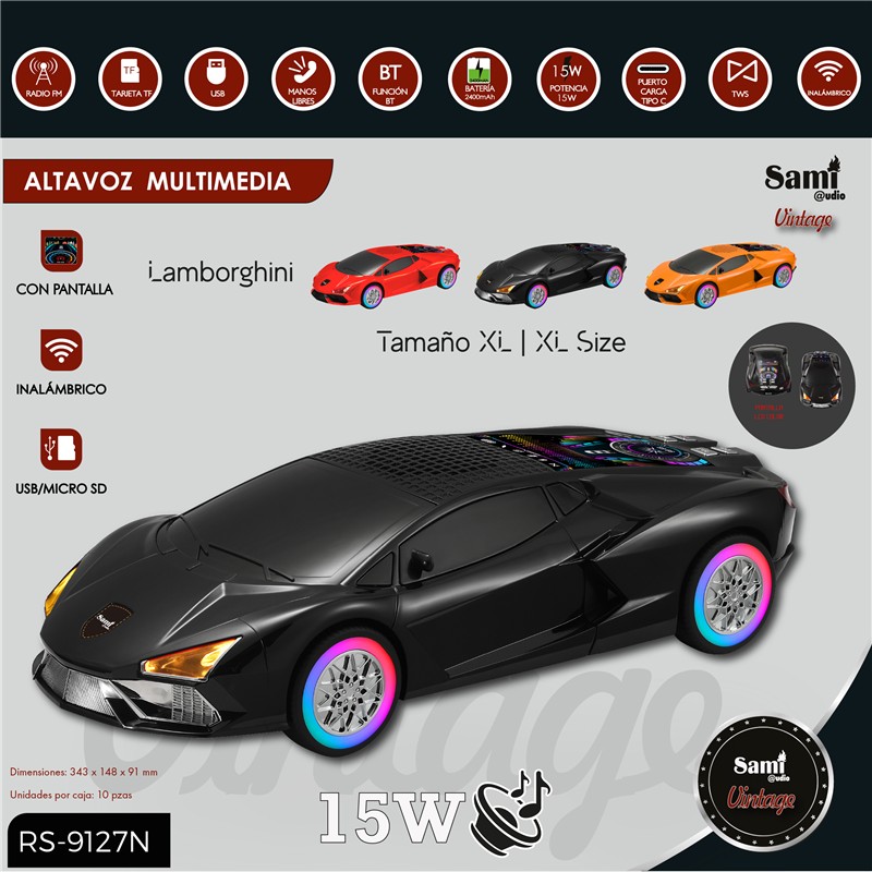 RADIO ALTAVOZ LAMBORGHINI NEGRO