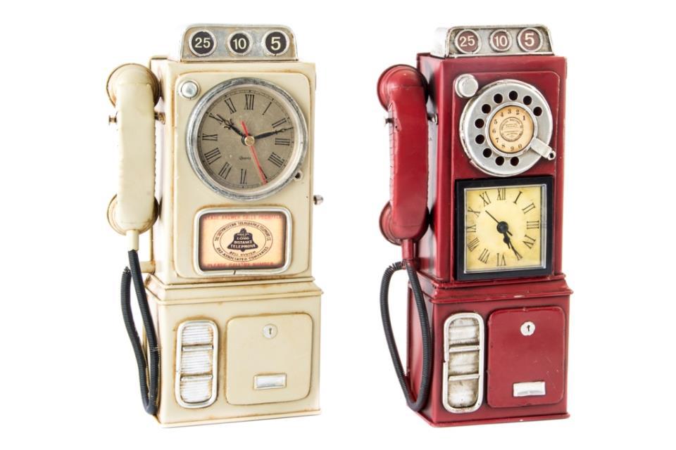 RELOJ MESA TELEFONO PARED VINTAGE 2 COL