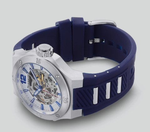 RELOJ NECKMARINE AUTOM CAUCHO AZUL MAQUINARIA VIS