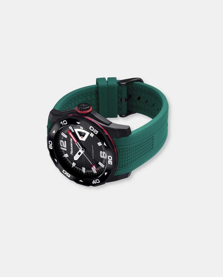 RELOJ NECKMARINE CAUCHO VERDE ESF NEGRA