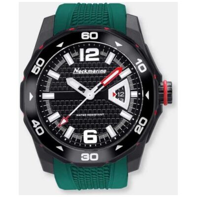 RELOJ NECKMARINE CAUCHO VERDE ESF NEGRA