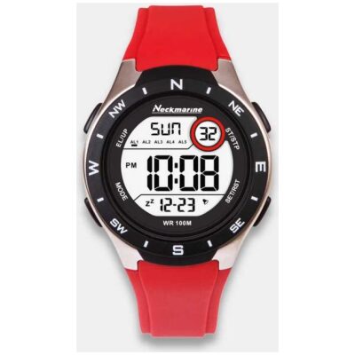 RELOJ NECKMARINE DIGITAL CAUCHO ROJO