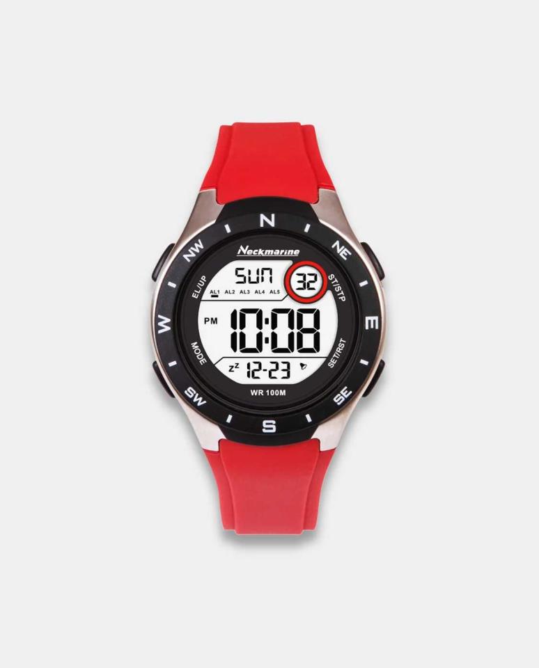 RELOJ NECKMARINE DIGITAL CAUCHO ROJO