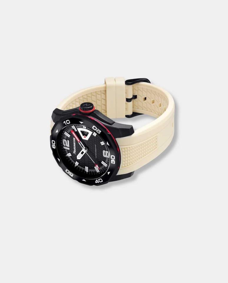 RELOJ NECMARINE CAUCHO BEIG ESF NEGRA