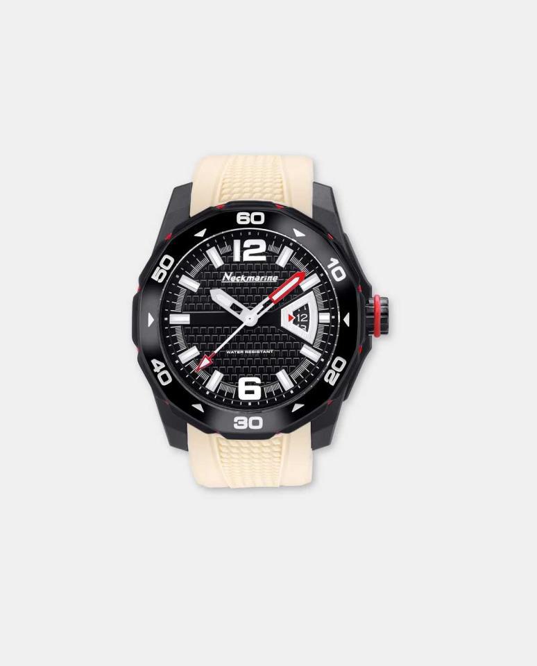 RELOJ NECMARINE CAUCHO BEIG ESF NEGRA