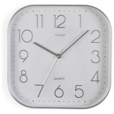 RELOJ PARED 30 CM  VERSA CUADRADO PLATEADO