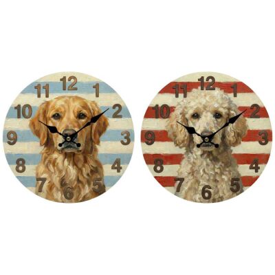 RELOJ PARED 34 CM  PERROS 2 MOD 