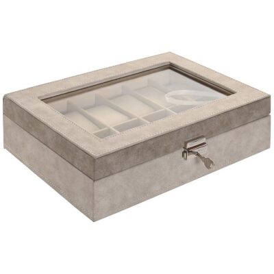RELOJERO 12 UNID GRIS TAPA CRISTAL